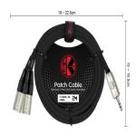 Kirlin Cable TRS Y-370PBL Mini Plug A 2 Xlr Macho 2M - Imagen 4