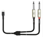 Kirlin Uy-C-392B Cable de Audio Usb C A 2 Plug 6.3 3 Metros