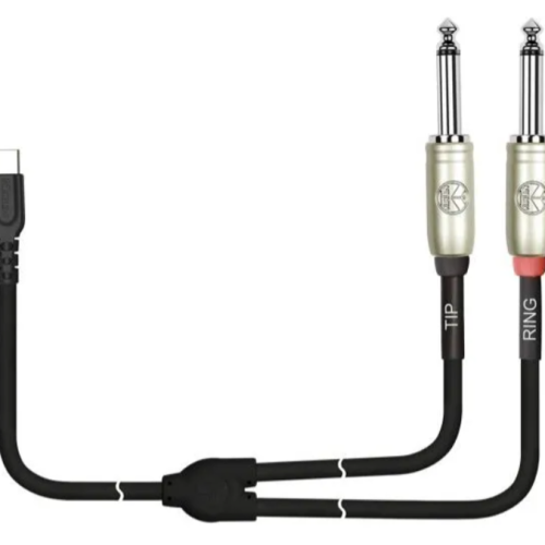 Kirlin Uy-C-392B Cable de Audio Usb C A 2 Plug 6.3 3 Metros