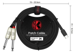 Kirlin Uy-C-392B Cable de Audio Usb C A 2 Plug 6.3 3 Metros - Imagen 3